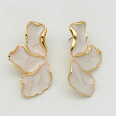 Single Flower Blush Enamel Stud Earrings by Freya Fabric
