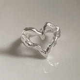 Kind Heart 925 Sterling Silver Open Ring by Freya Fabric