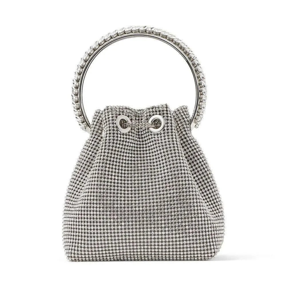 Full Crystal Diamond Mesh Bucket Evening Bag by Freya Fabric